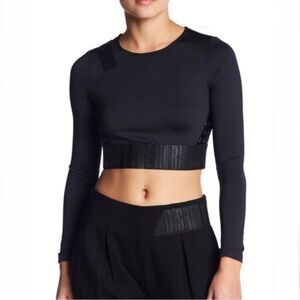 Lime & Vine crop top Chelsea solid black NWT size XS